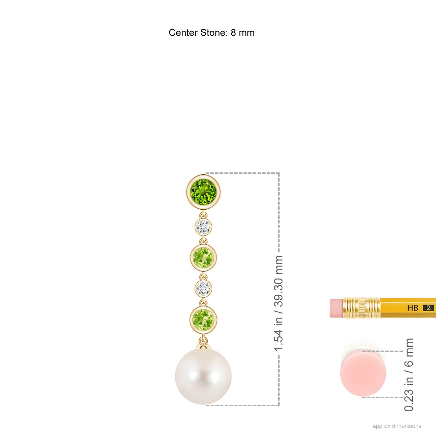 Freshwater Pearl & Peridot Long Drop Earrings