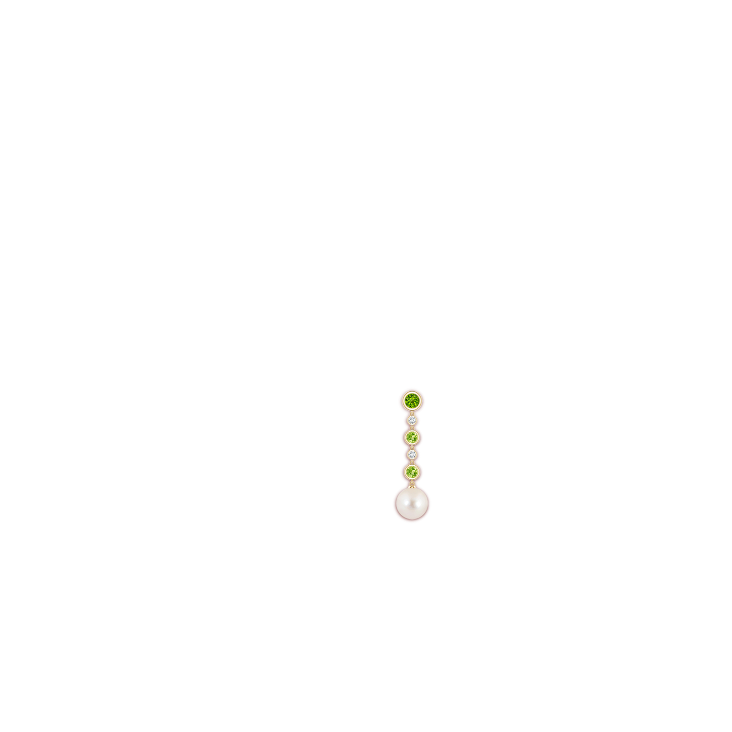 Freshwater Pearl & Peridot Long Drop Earrings