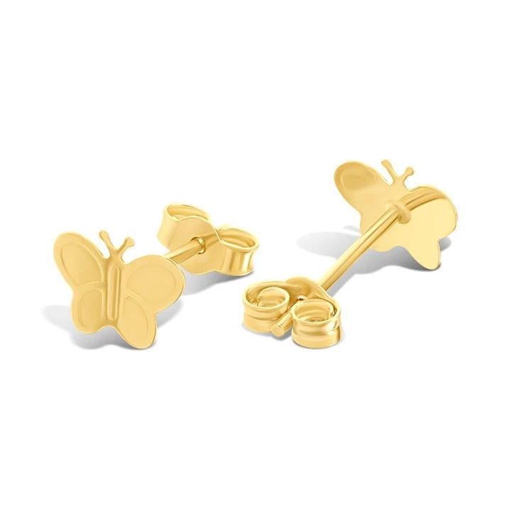 14ct Gold Butterfly Stud Earrings