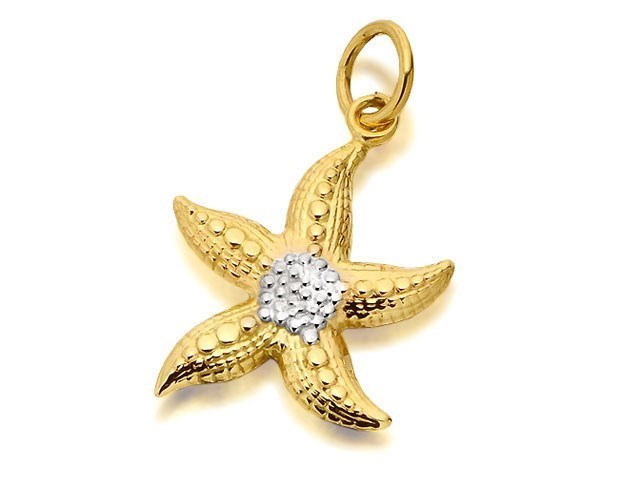 9ct Gold Two Colour Starfish Charm