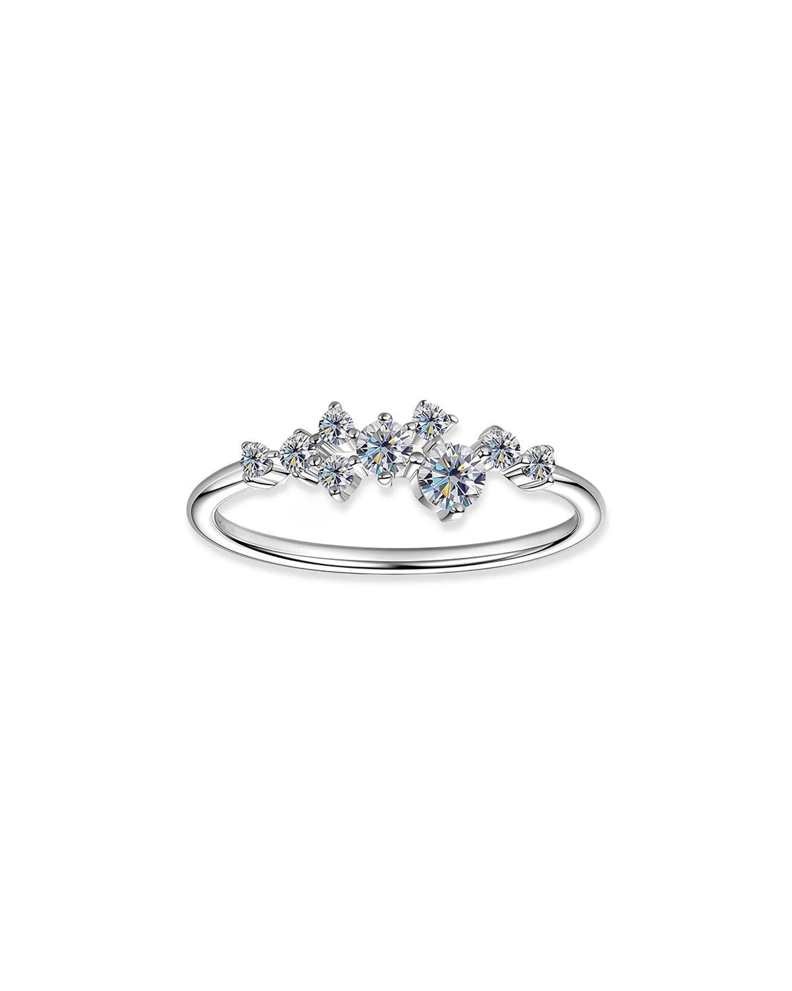Solid Gold Diamond Cluster Ring