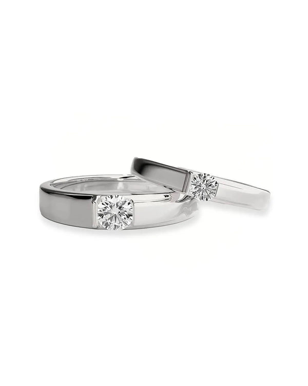 18K Solid Gold Minimalist Natural Diamond Solitaire Rings