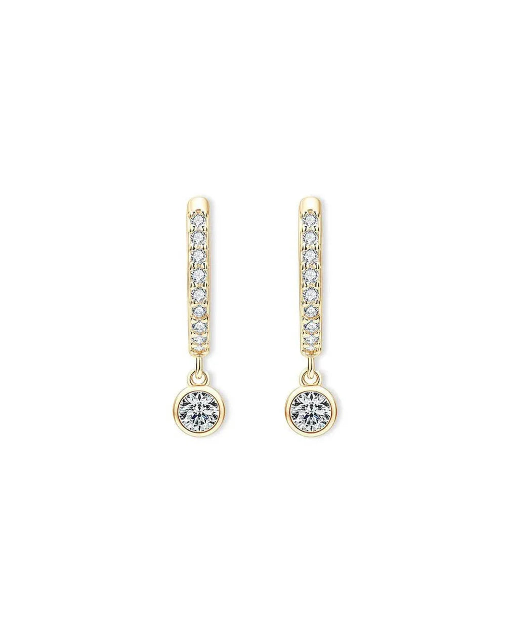 18K Natural Diamond Pave Hoop Earrings