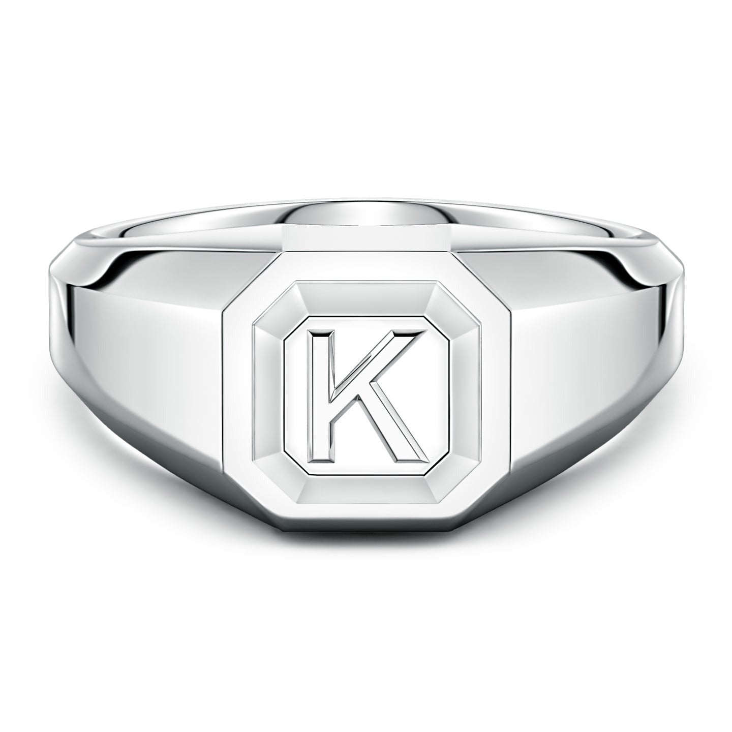 Men's Capital 'K' Octagon Signet Ring