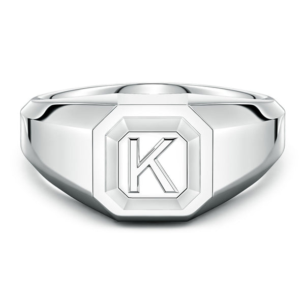 Men's Capital 'K' Octagon Signet Ring