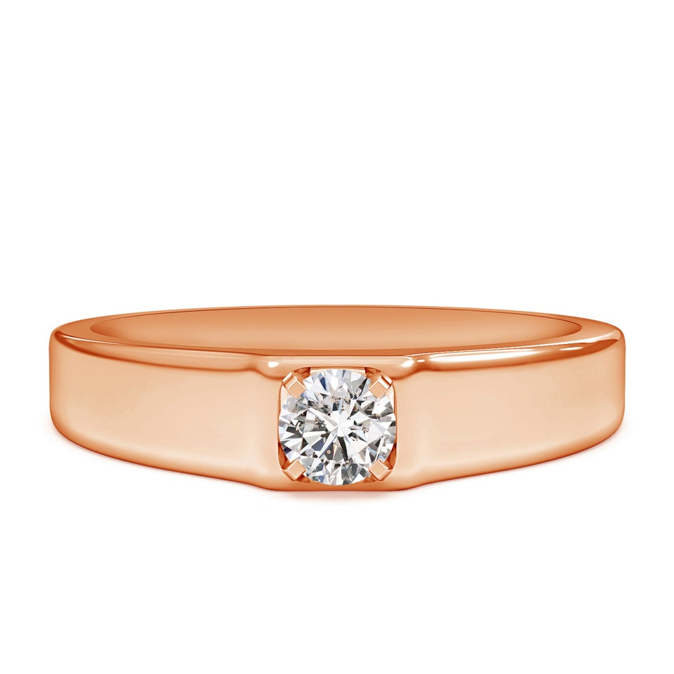 Classic Round Diamond Men’S Solitaire Ring