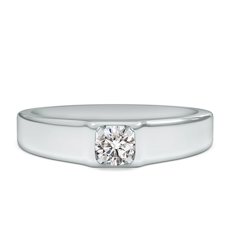 Classic Round Diamond Men’S Solitaire Ring